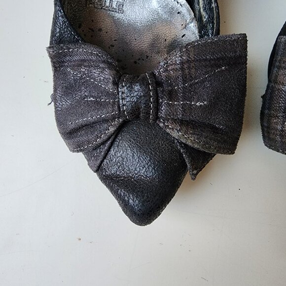 Vera Pelle charcoal grey heels with bow - Picture 4 of 9